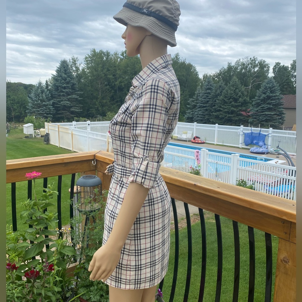Burberry Nova Check BELTED Button Down Shirt Dress🔥NEW🔥Womens SM/Youth XL (12) - Picture 15 of 17